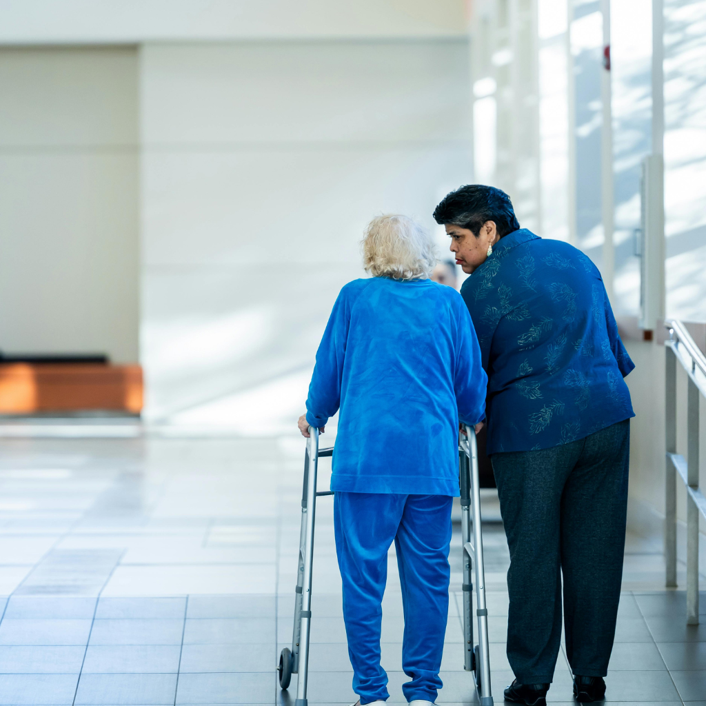 two people one is old lady second is young .